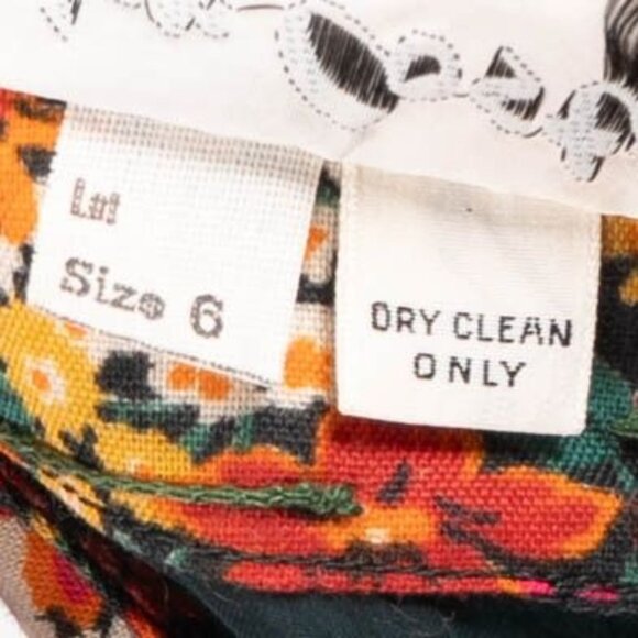 VTG Sheer Tunic Blouse 6 Floral Embroidered 70s Sash Tie Fairy Whimsy Lagenlook - Picture 10 of 10